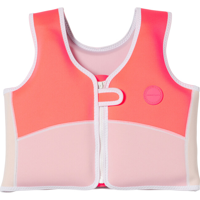 Swim Vest: 3/6 - Melody the Mermaid, Neon Strawberry Pink