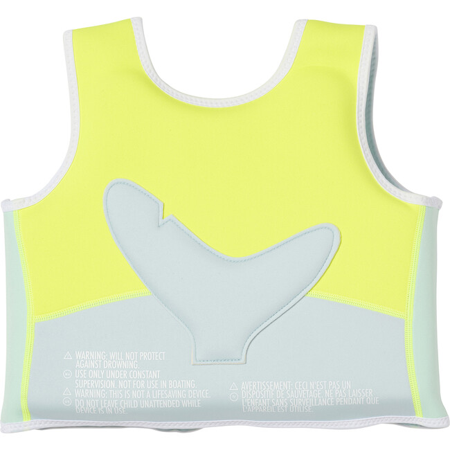 Swim Vest: 3/6 - Salty The Shark, Aqua Neon Yellow