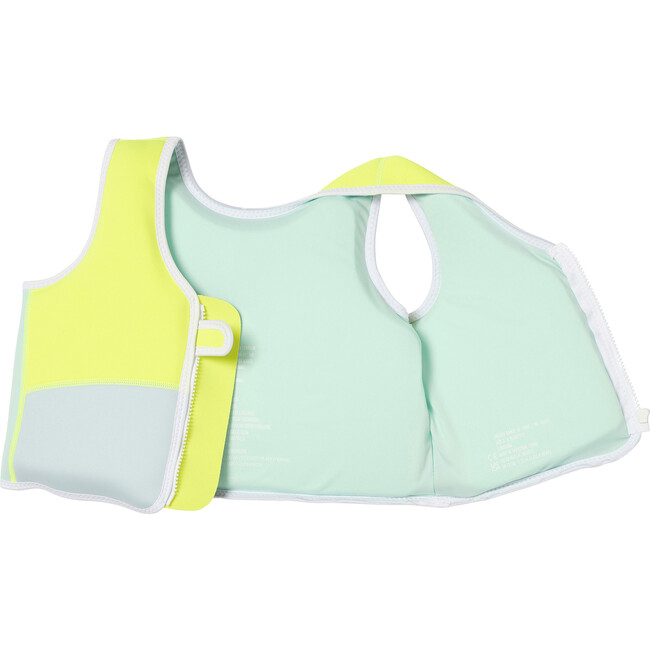 Swim Vest: 3/6 - Salty The Shark, Aqua Neon Yellow - Pool Floats - 3
