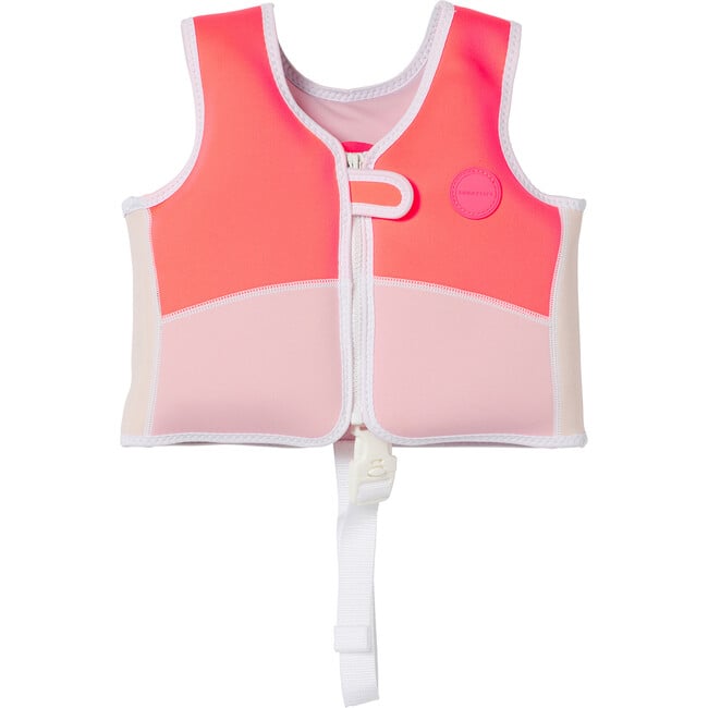 Swim Vest: 1/2 - Melody the Mermaid, Neon Strawberry Pink - Pool Floats - 1