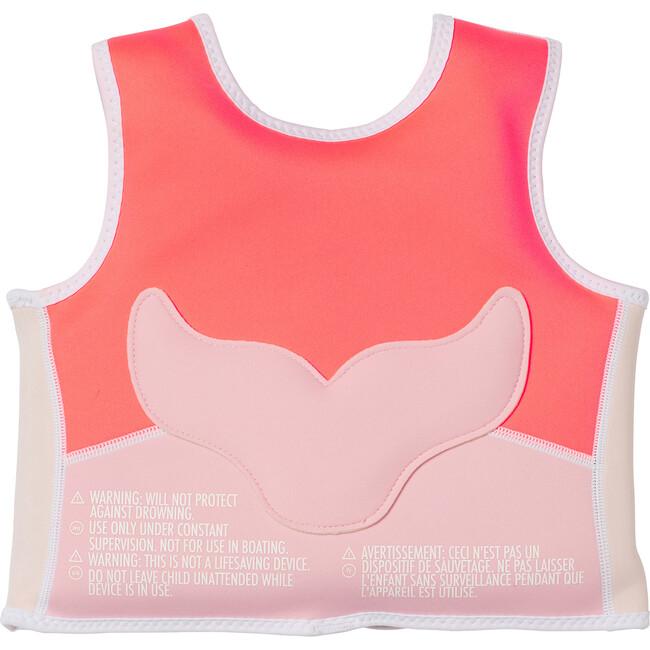 Swim Vest: 1/2 - Melody the Mermaid, Neon Strawberry Pink - Pool Floats - 2