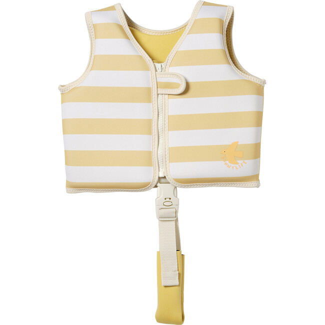 Kids Swim Vest: 1/2 - Sid The Seagull, Mustard Stripe - Pool Floats - 1