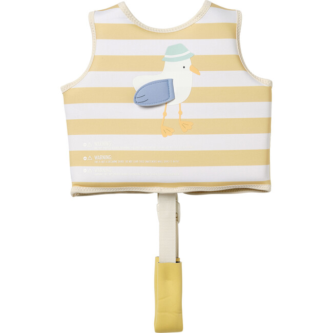 Kids Swim Vest: 1/2 - Sid The Seagull, Mustard Stripe - Pool Floats - 2
