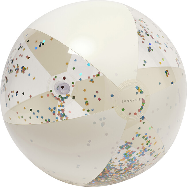 Inflatable Beach Ball: Cotton Candy, Clear Glitter