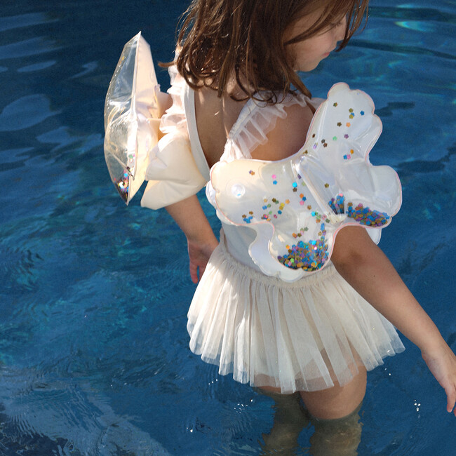 Inflatable Arm Bands: Cotton Candy, Clear Glitter - Pool Floats - 3