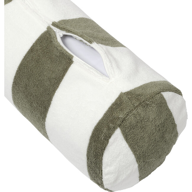 Inflatable Beach Pillow: The Vacay, Olive Stripe - Pillows - 4