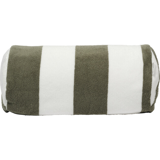 Inflatable Beach Pillow: The Vacay, Olive Stripe - Pillows - 5