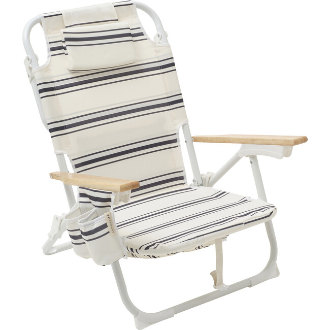 Deluxe Beach Chair: Casa Fes, Black Stripe - BEACH TOYS - 1