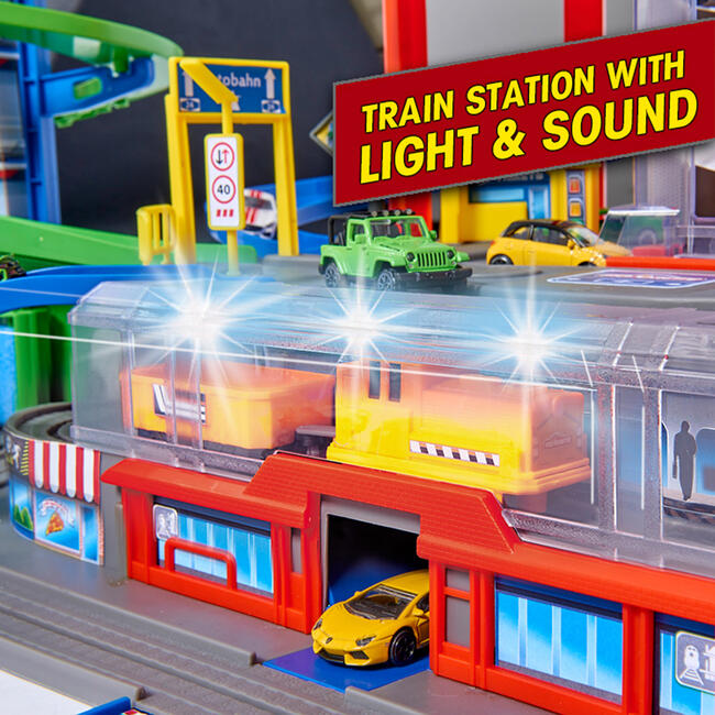 Dickie Toys - Majorette Super City Garage Playset with 6 Die-Cast Cars - Transportation - 5
