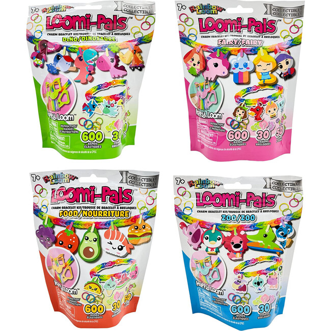Rainbow Loom: Loomi-Pals Collectible 4 PK Bundle: Zoo, Dino, Fairy, Food