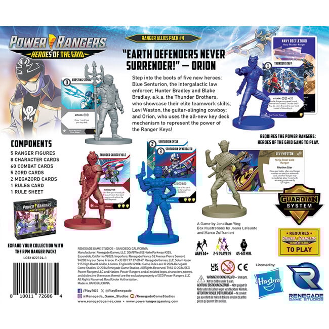 Renegade Game Studios: Power Rangers: Heroes Of The Grid: Allies Pack #4  - Expansion - Games - 4