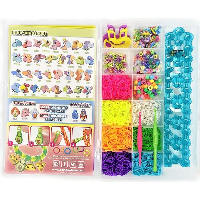 Rainbow Loom- Loomi Pals, Mini Combo Friendship Bracelet Making Craft Set w/ 2,100 High Quality, Latex Free Rubber Bands, 150 G-Clips, 60 Charms - Activities - 3