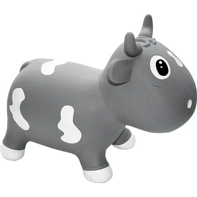 Pop It Up: Kidzzfarm Bouncing Cow: Junior - Grey - Inflatable Animal Hopper - Ride-Ons - 1