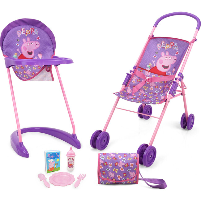 Peppa Pig: Stroll N' Feed 8pc Set - Purple, Pink, Flowers