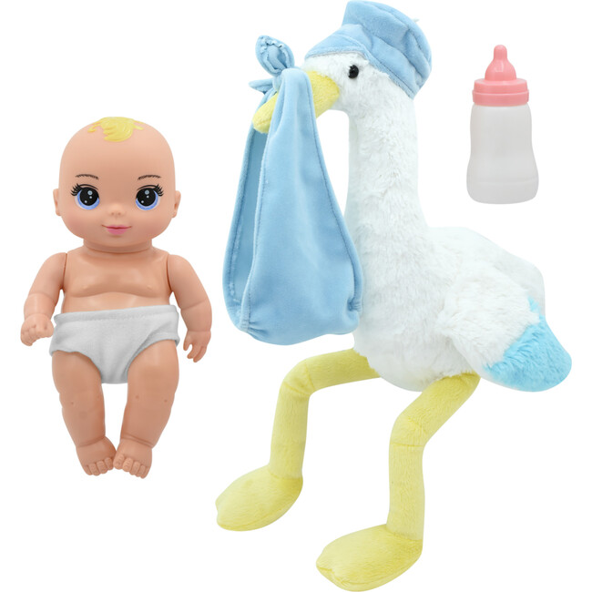 Magic Nursery: 8" Special Delivery Set - Blue - Posable Newborn Baby Doll - Doll Accessories - 1