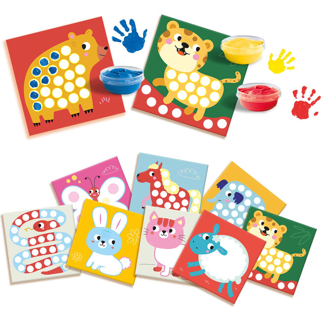 SES Creative: My First Fingerprint Paint Art - Craft Set, 10 Animal Coloring Sheets