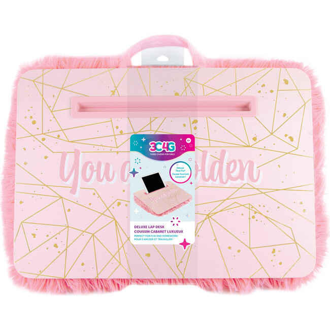 Pink & Gold Deluxe Fur Lap Desk