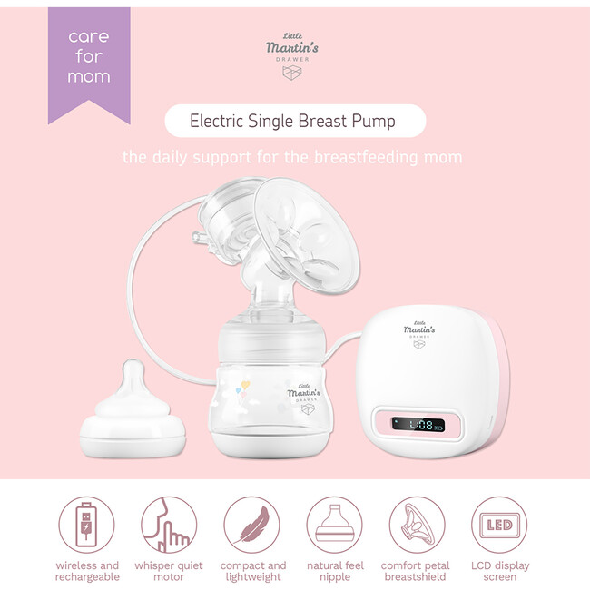 Electric Single Breast Pump: Pink - Lactation Support - 4