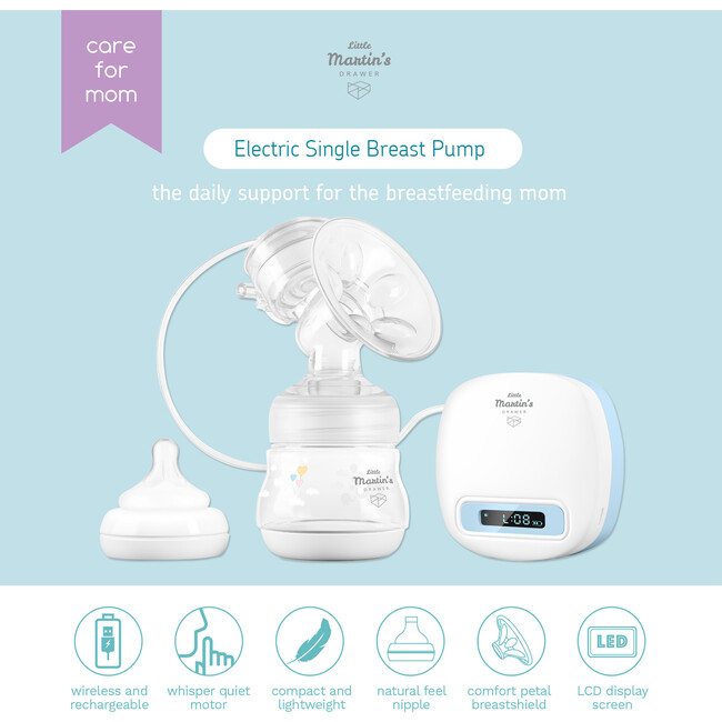 Electric Single Breast Pump: Blue - Lactation Support - 6