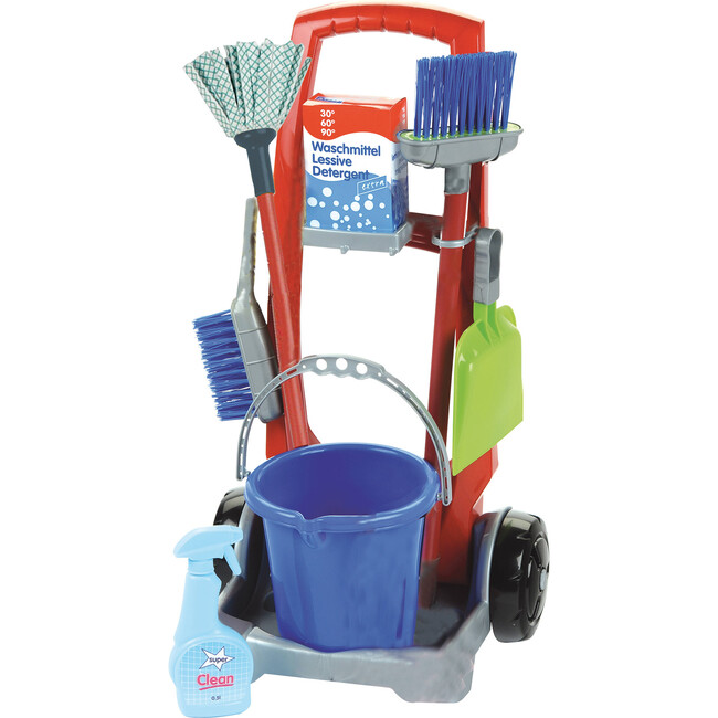 Theo Klein: Cleaning Trolley Kid's Playset, 8 Pieces