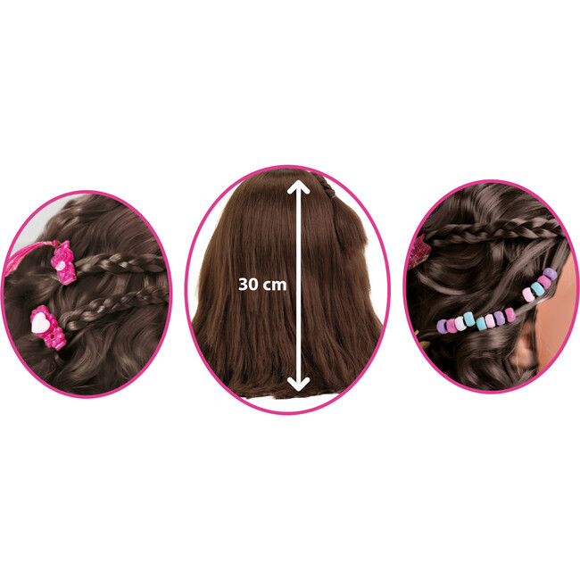 Klein: Hairstyling Head Mia - Pink & Teal, 10.6" Doll Head & 13pc Hair Styling Accessories - Role Play Toys - 4