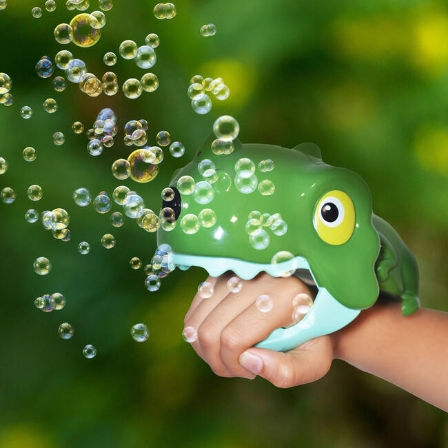 Motorized Handheld Dinosaur Bubble Blower w/ 4 Ounce Premium Bubble Solution - Arts & Crafts - 4