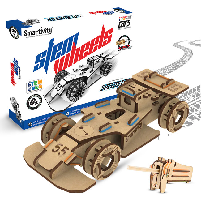 Smartivity: Stem Wheels Speedster - DIY Race Car Toy, Wooden Vehicle Building Set