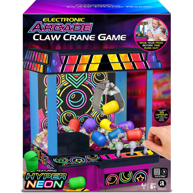 Ambassador Games: Electronic Arcade Claw Crane Game - Hyper Neon Black Series - Games - 3