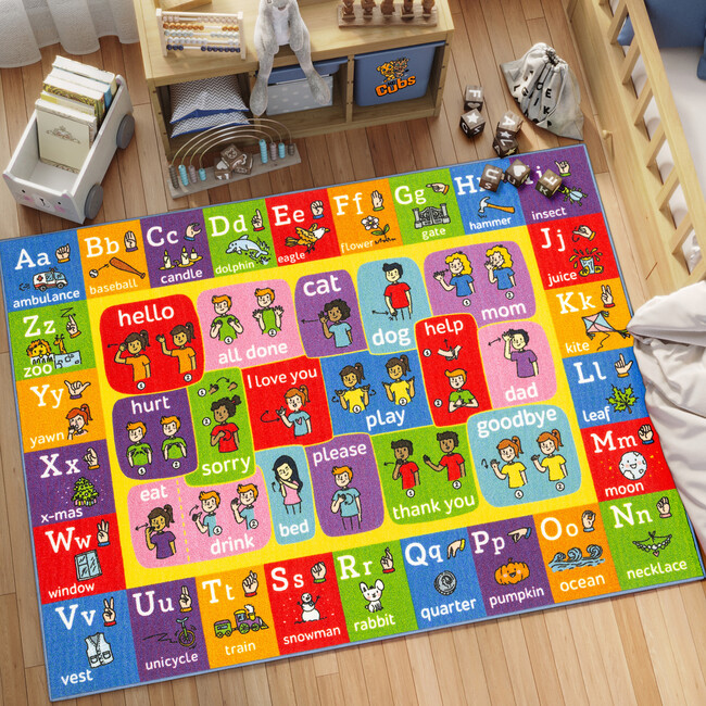 ABC Alphabet: ASL Sign Language Rug - 3x5' - Playmats - 2