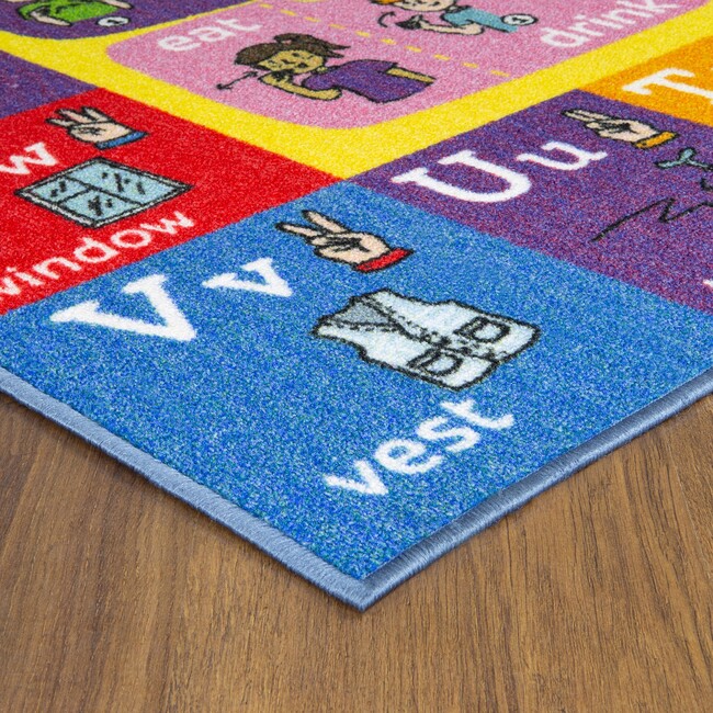 ABC Alphabet: ASL Sign Language Rug - 3x5' - Playmats - 7