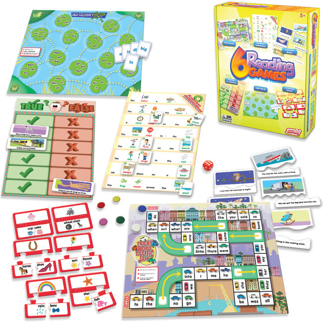 6 Reading Games Board Game for Ages 5-6 Kindergarten Grade 1 Learning