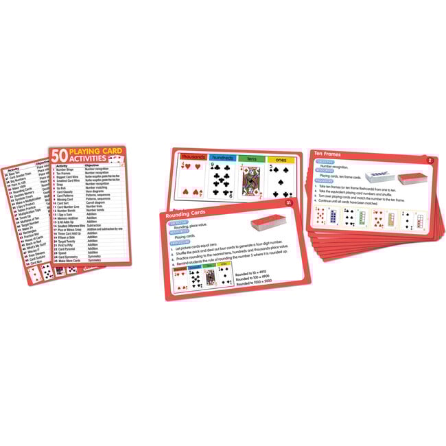 50 Playing Card Activities, Kindergarten Grade 2 Learning