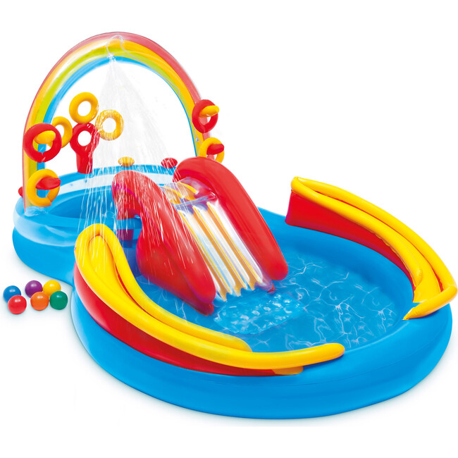 Rainbow Slide Inflatable Pool & Water Slide Ring Center - Lawn Water Slides - 1