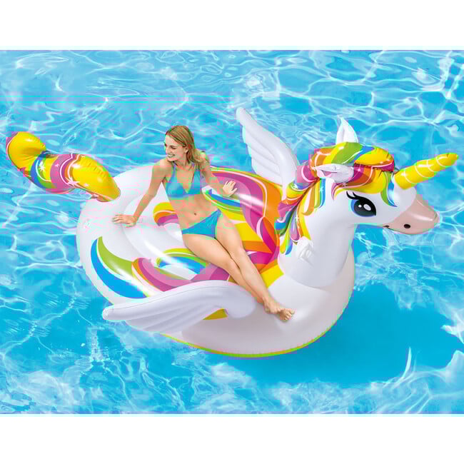Mega Unicorn Inflatable Pool Island Float -Colorful Unicorn Water Pool Float