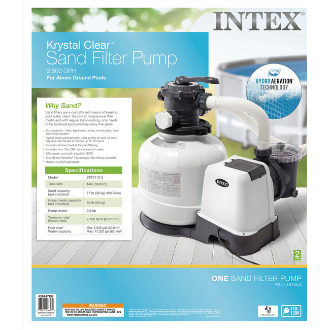 GPH Above Ground Pool Sand Filter Pump with Automatic Timer - Pool Accessories - 3