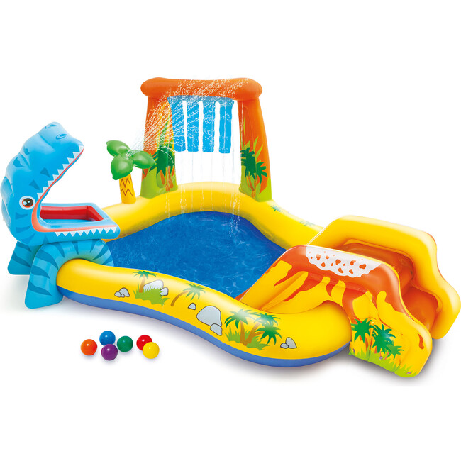 Dinosaur Play Center Inflatable Kiddie Swimming Pool - Lawn Water Slides - 1