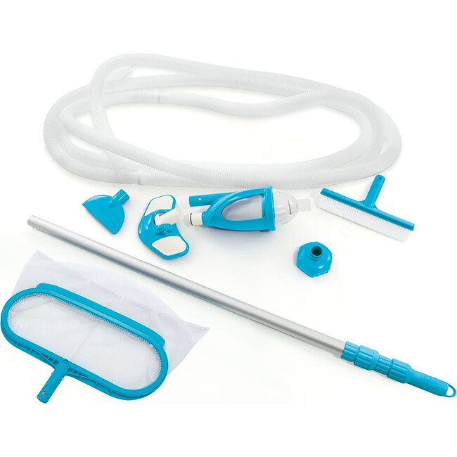 Deluxe Pool Cleaning Maintenance Kit - Vacuum Sucks Debris, Mesh Skimmer Net, 110" Telescoping Aluminum Shaft, Included Wall Brush Attachment, Pool Accessory