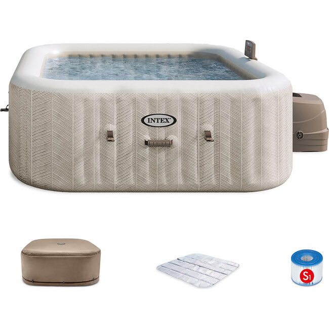 PureSpa: Chevron Deluxe Inflatable Hot Tub Set - 6 Person
