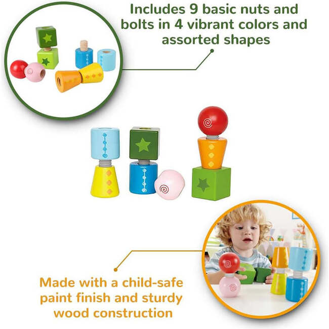 Hape: Twist & Turnables - Colorful Wooden Shapes Blocks - Blocks - 2