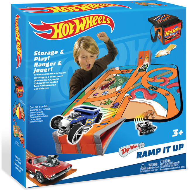 Hot Wheels ZipBin Ramp It Up! Storage Case & Racetrack Playmat/Car Ramp - Playsets - 3