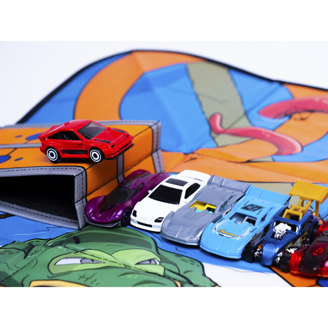 Hot Wheels ZipBin Ramp It Up! Storage Case & Racetrack Playmat/Car Ramp - Playsets - 4
