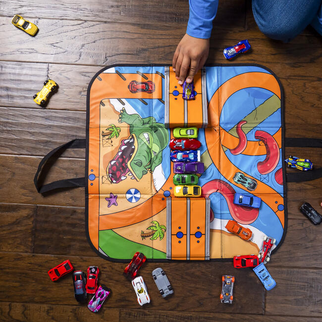 Hot Wheels ZipBin Ramp It Up! Storage Case & Racetrack Playmat/Car Ramp - Playsets - 5
