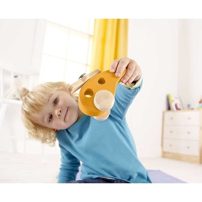 Hape: Little Copter - Yellow - Wooden Toy Vehicle Helicopter - Play Kits - 2