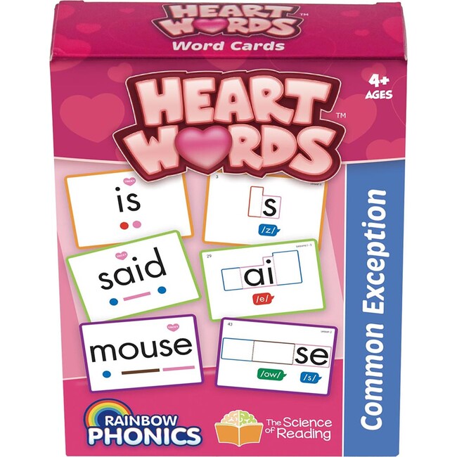 Rainbow Phonics - Heart Words - 93 Word Cards
