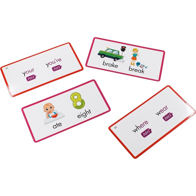 Rainbow Phonics - Homophones - 65 Word Cards