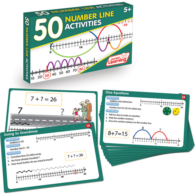 Junior Learning 50 Number Line Activities Learning Set
