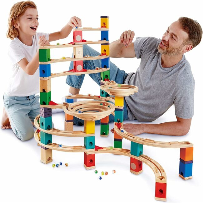 Quadrilla Wooden Marble Run Construction,198 Pieces - Hape