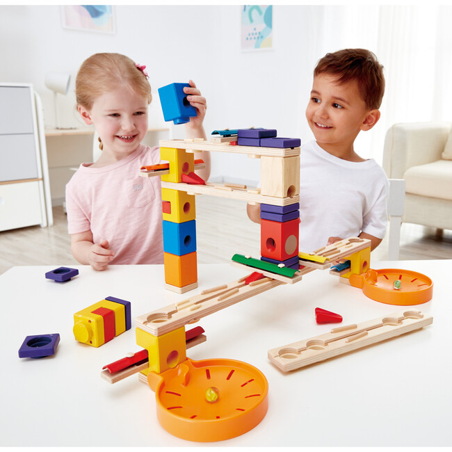 Quadrilla Wooden Marble Run Construction Playset - Games - 2