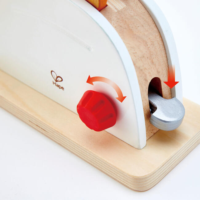 Pop-Up Toaster Set, Kid's Wooden Toy Playset, 7 Pieces - Play Food - 3
