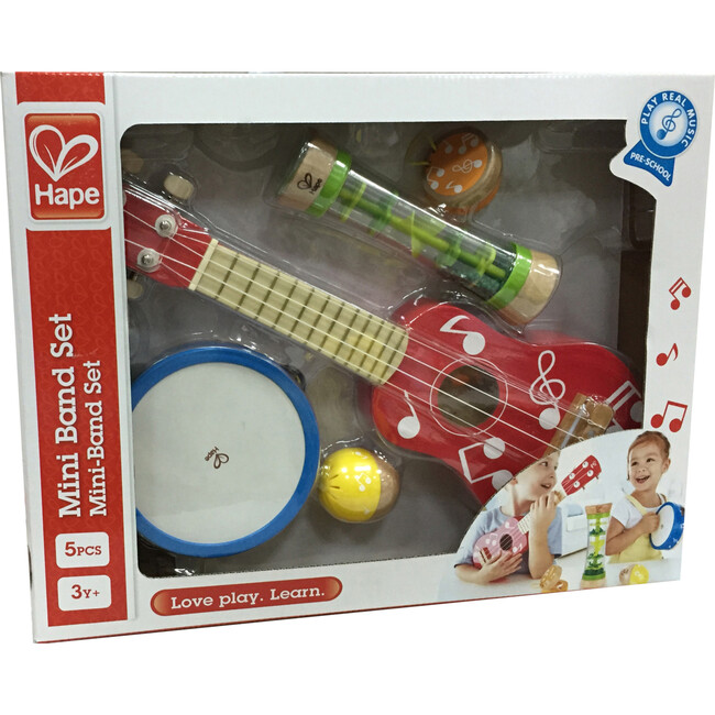 Mini Band Wooden Instrument Set for Toddlers, 5 Pieces - Musical - 4